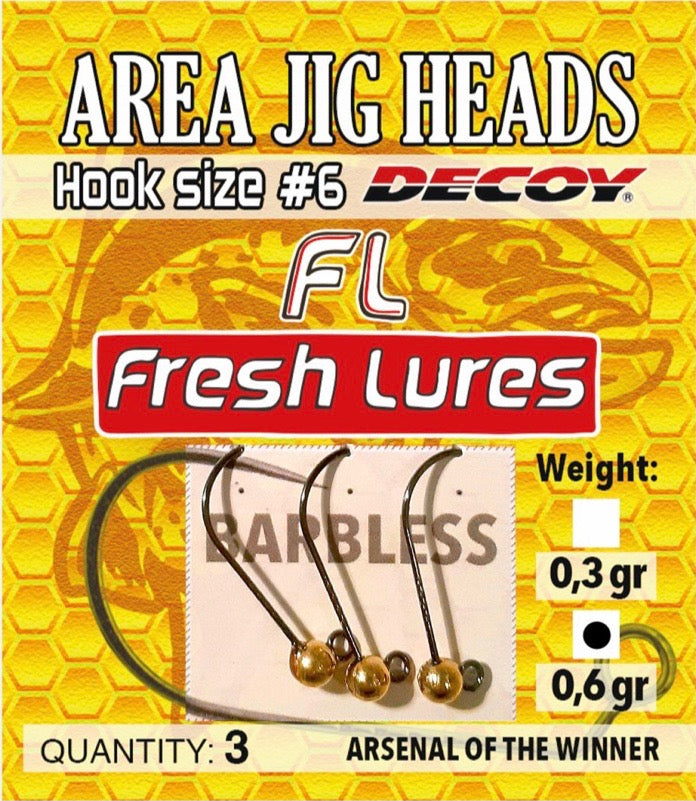 Decoy Area Jig Heads Tungsten for Trout Fishing 0,6 Gr.